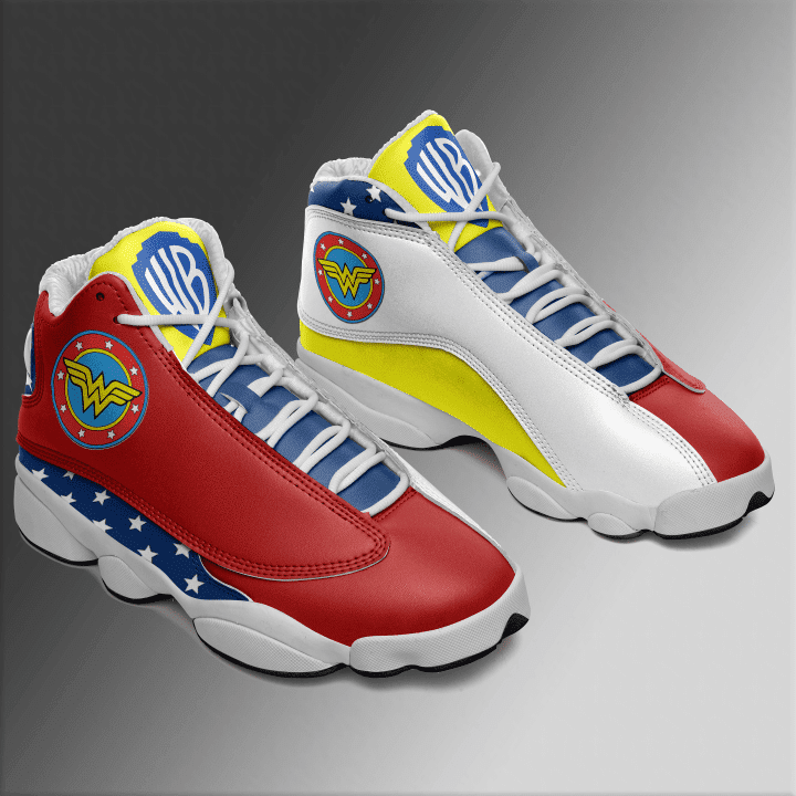 Ideafootwear Wonder Woman AJ13 Sneakers Shoes For Men And Women 1