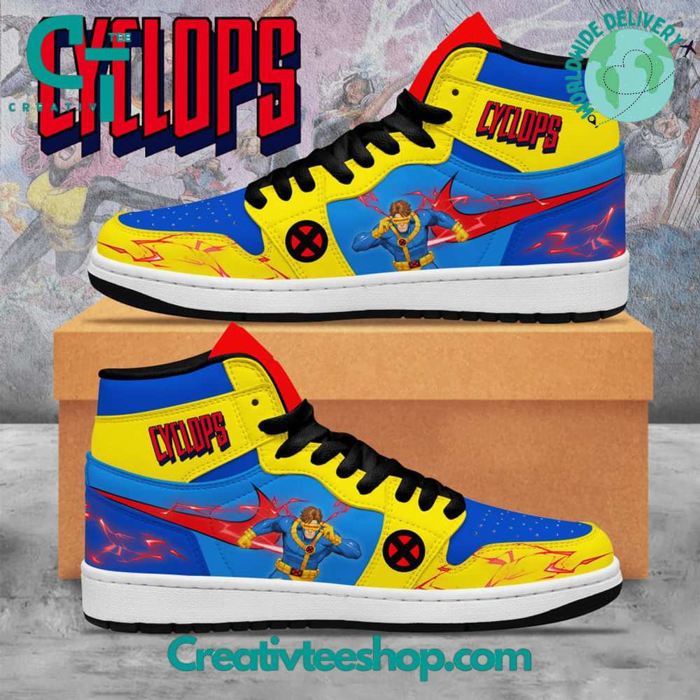 Ideafootwear X-Men Cyclops AJ1 High Sneakers Shoes For Men And Women 1