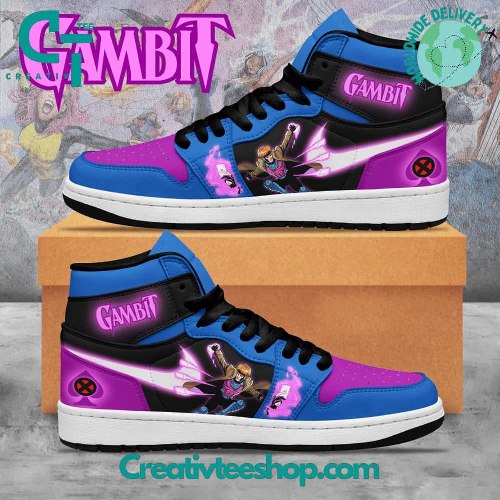 Ideafootwear X-Men Gambit AJ1 High Sneakers Shoes For Men And Women 1