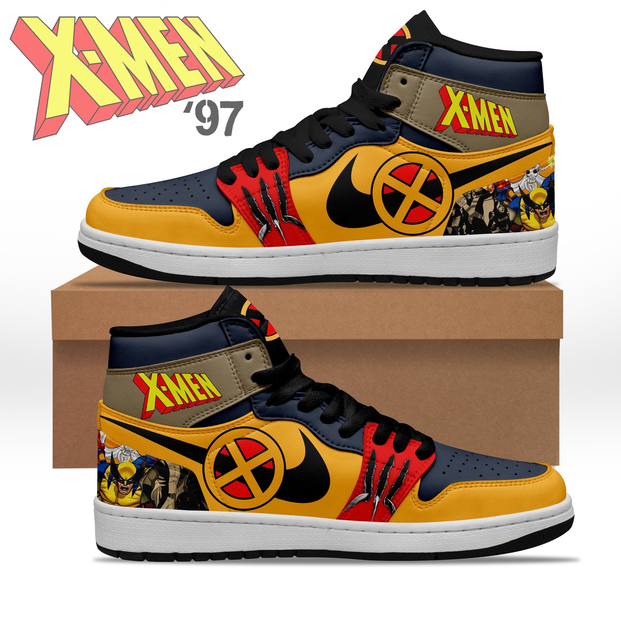 Ideafootwear X-Men AJ1 High Sneakers Shoes For Men And Women 3