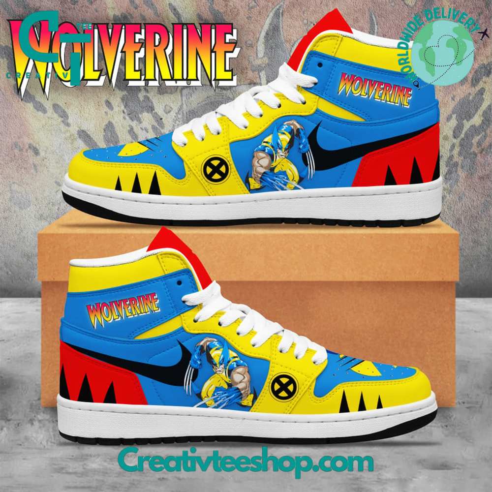 Ideafootwear X-Men Wolverines AJ1 High Sneakers Shoes For Men And Women 1