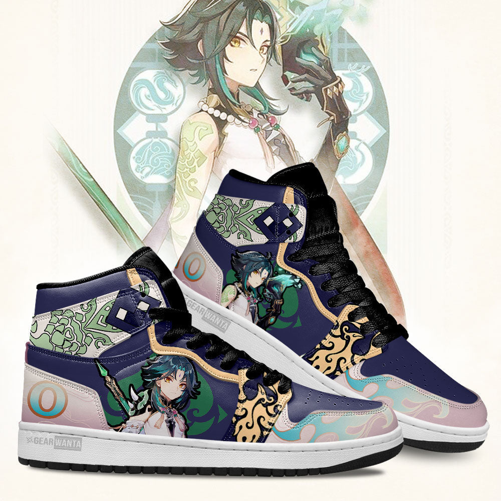 Ideafootwear Xiao Genshin Impact AJ1 High Sneakers Shoes For Men And Women 1