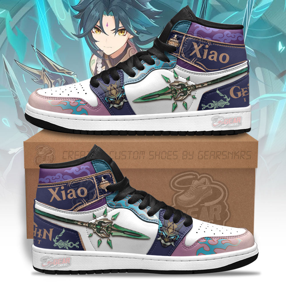 Ideafootwear Xiao Weapon Genshin Impact AJ1 High Sneakers Shoes For Men And Women 1