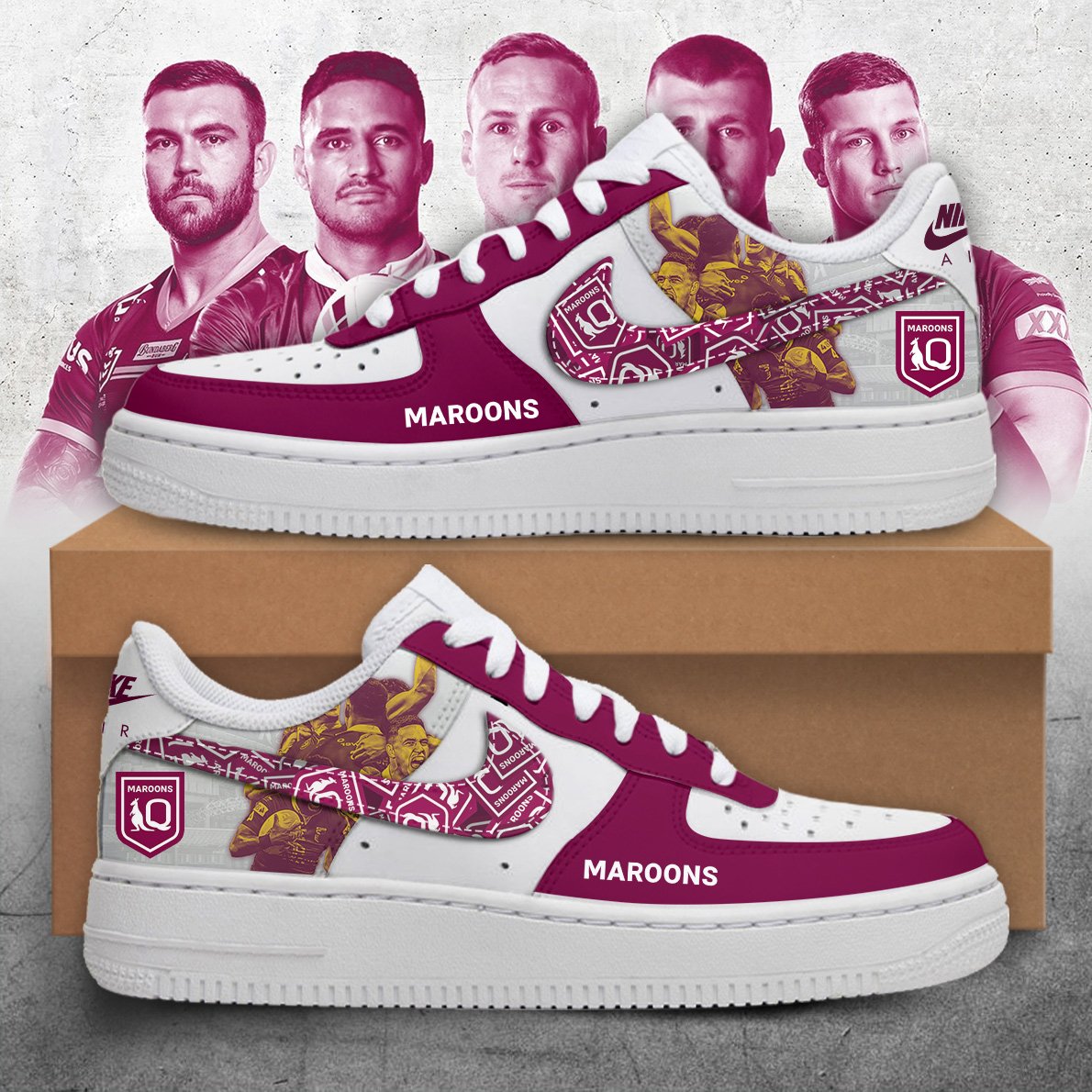Ideafootwear2024 QLD Maroons Air Low-Top Sneakers Shoes For Men And Women 1