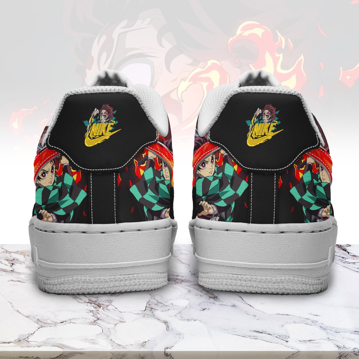 Ideafootwear Demon Slayer x Kamado Tanjiro Air Low-Top Sneakers Shoes For Men And Women 1