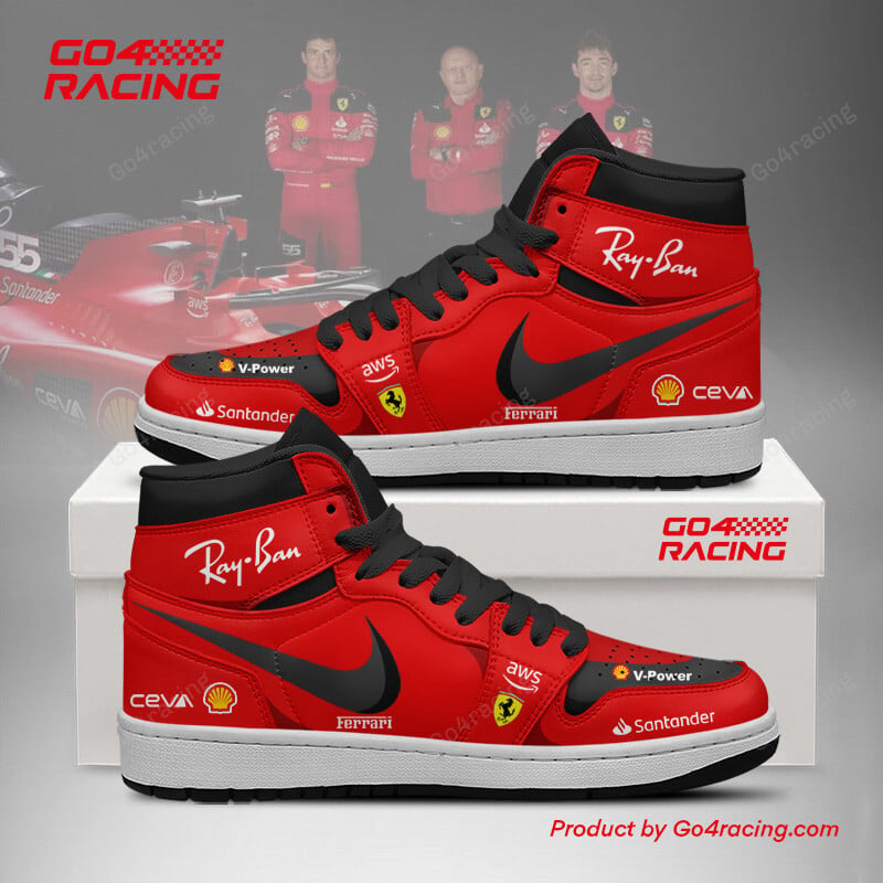 Ideafootwearh Scuderia Ferrari AJ1 High Sneakers Shoes For Men And Women 7