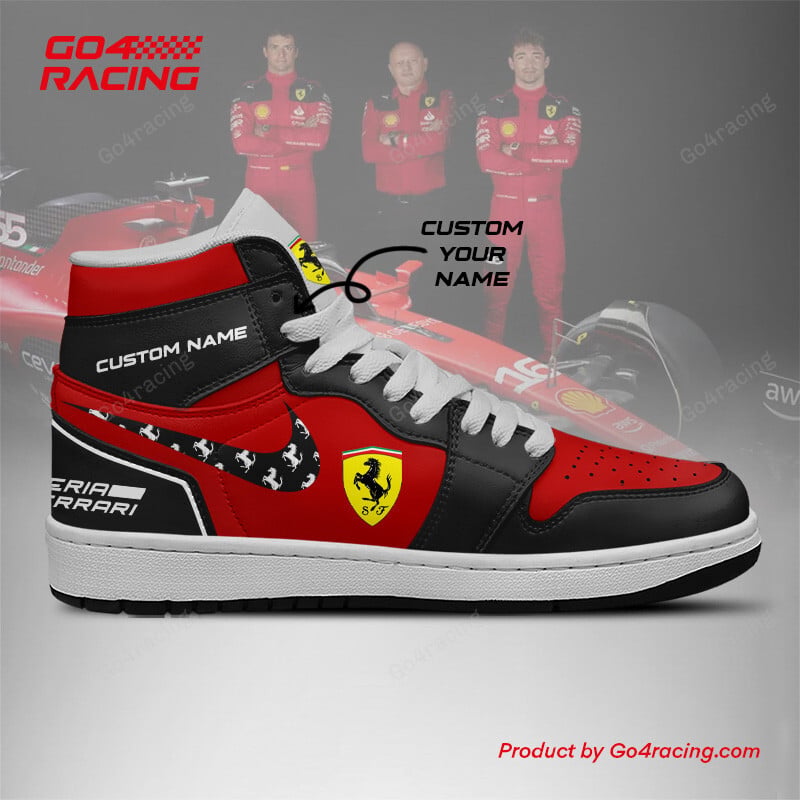 Ideafootwearh Scuderia Ferrari AJ1 High Sneakers Shoes For Men And Women 4