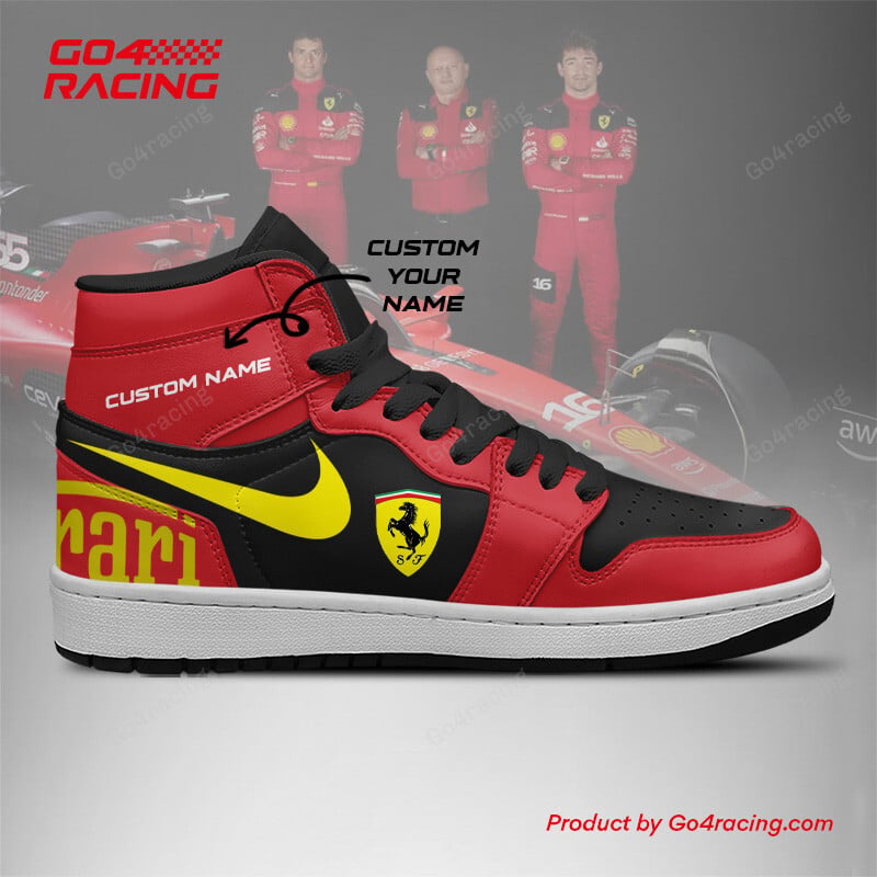 Ideafootwearh Scuderia Ferrari AJ1 High Sneakers Shoes For Men And Women 3