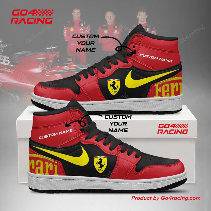 Ideafootwearh Scuderia Ferrari AJ1 High Sneakers Shoes For Men And Women 3