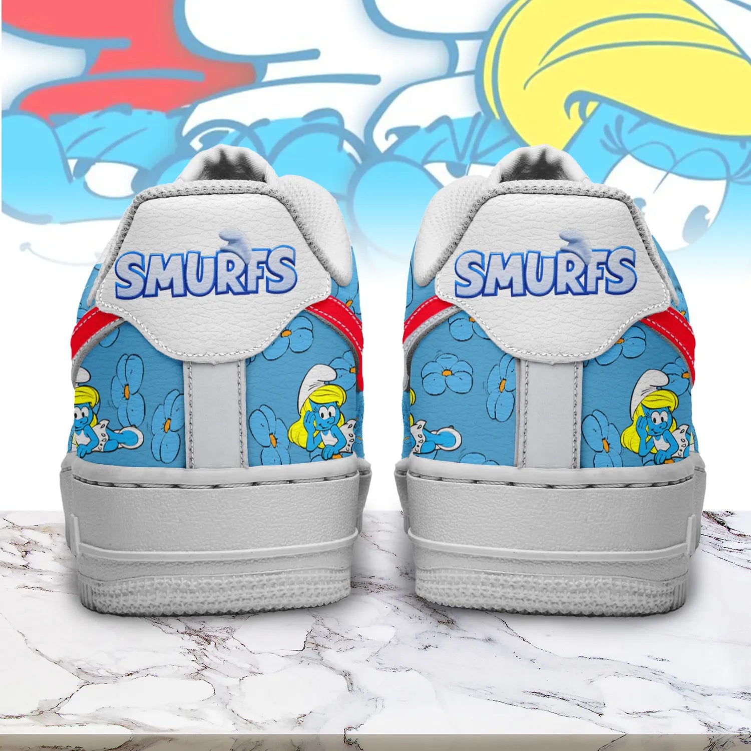 Ideafootwear Smurfs Air Low-Top Sneakers Shoes For Men And Women 1