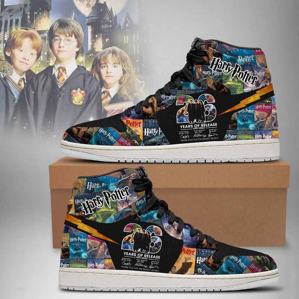 Ideafootwear 26 Years Of Harry Potter AJ1 High Sneakers Shoes For Men And Women