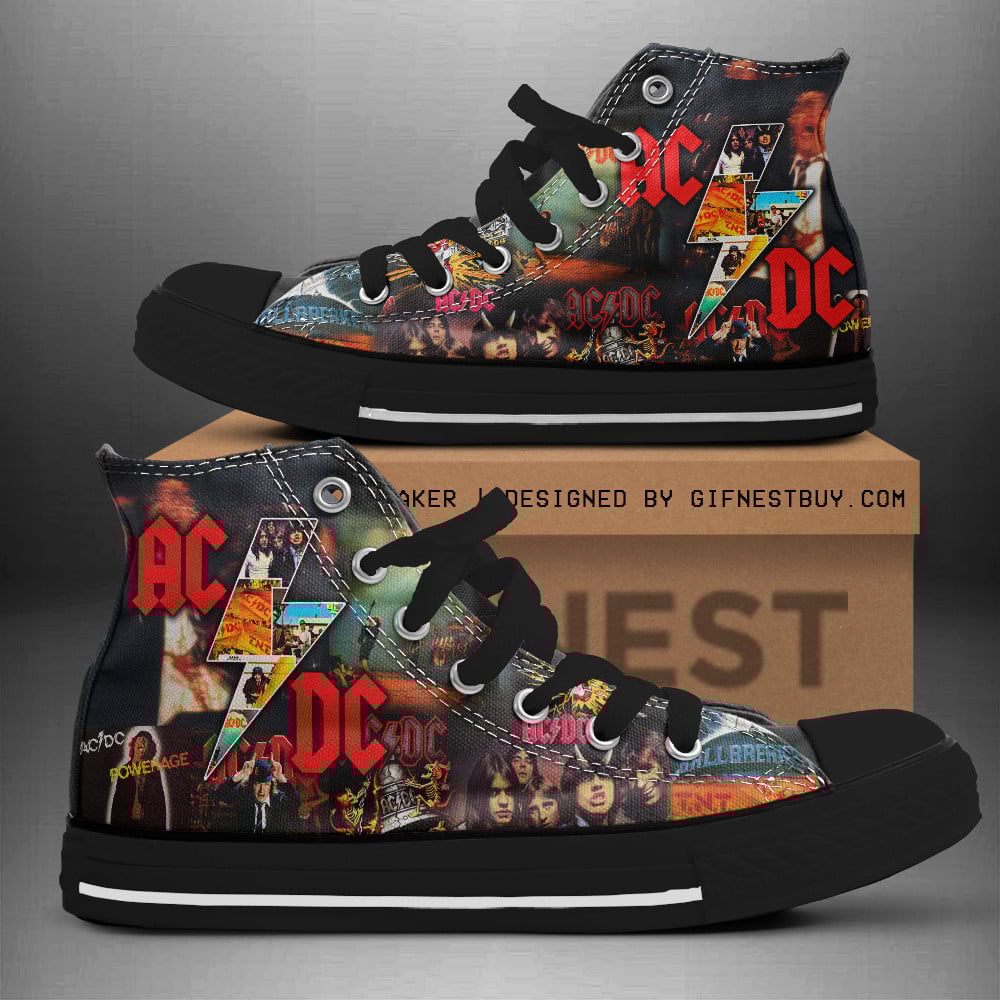 Ideafootwear AC/DC AJ1 High Sneakers Shoes For Men And Women