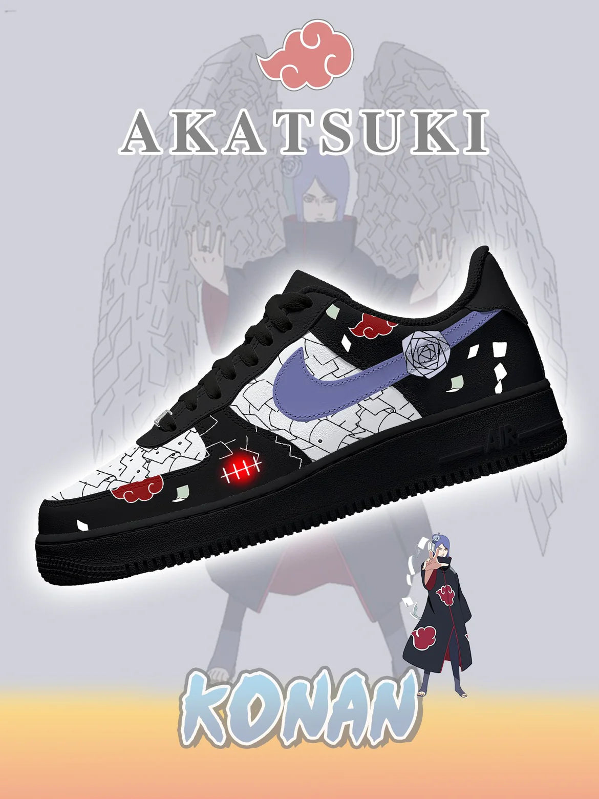 Ideafootwear Akatsuki Konan Air Low-Top Sneakers Shoes For Men And Women 1