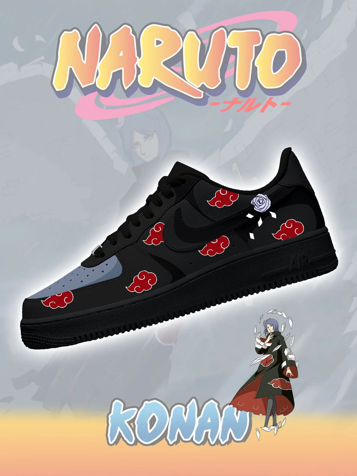 Ideafootwear Akatsuki Konan Air Low-Top Sneakers Shoes For Men And Women 1