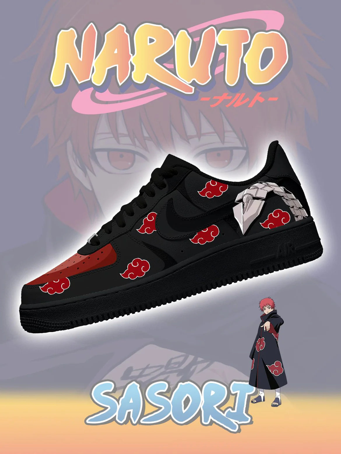 Ideafootwear Akatsuki Sasori Air Low-Top Sneakers Shoes For Men And Women 1