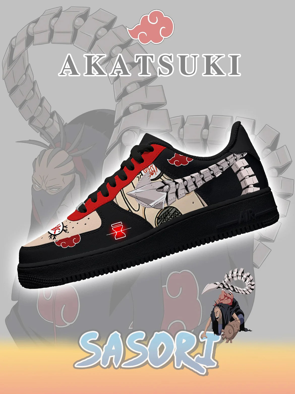 Ideafootwear Akatsuki Sasori Air Low-Top Sneakers Shoes For Men And Women 1