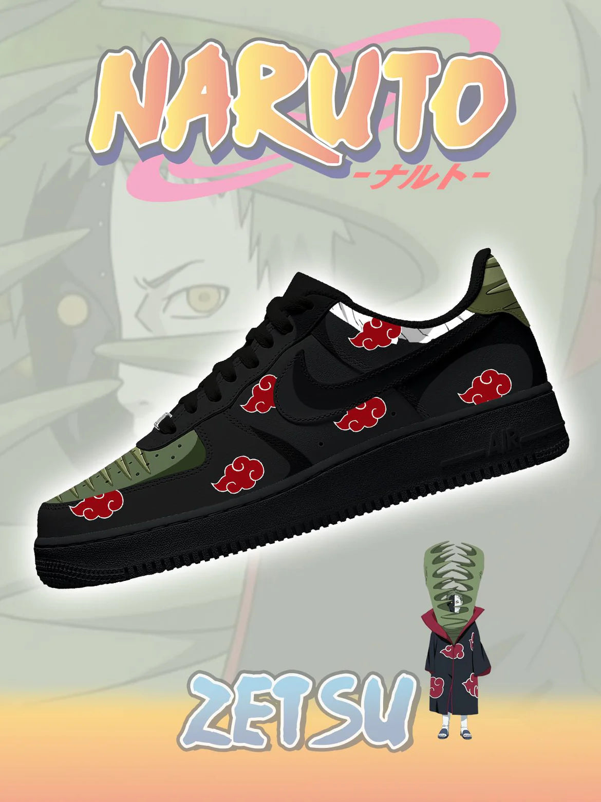 Ideafootwear Akatsuki Zetsu Air Low-Top Sneakers Shoes For Men And Women 1