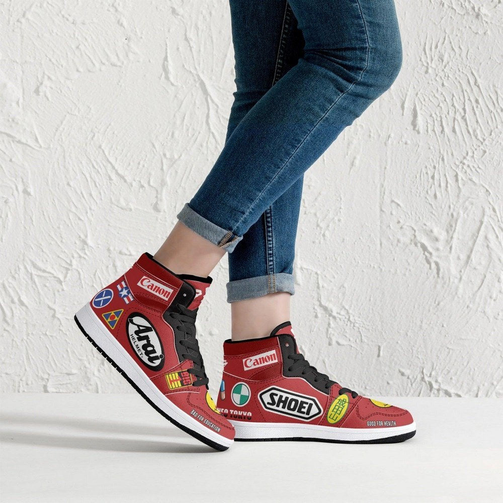 Ideafootwear Akira Kaneda Bike Decals AJ1 High Sneakers Shoes For Men And Women