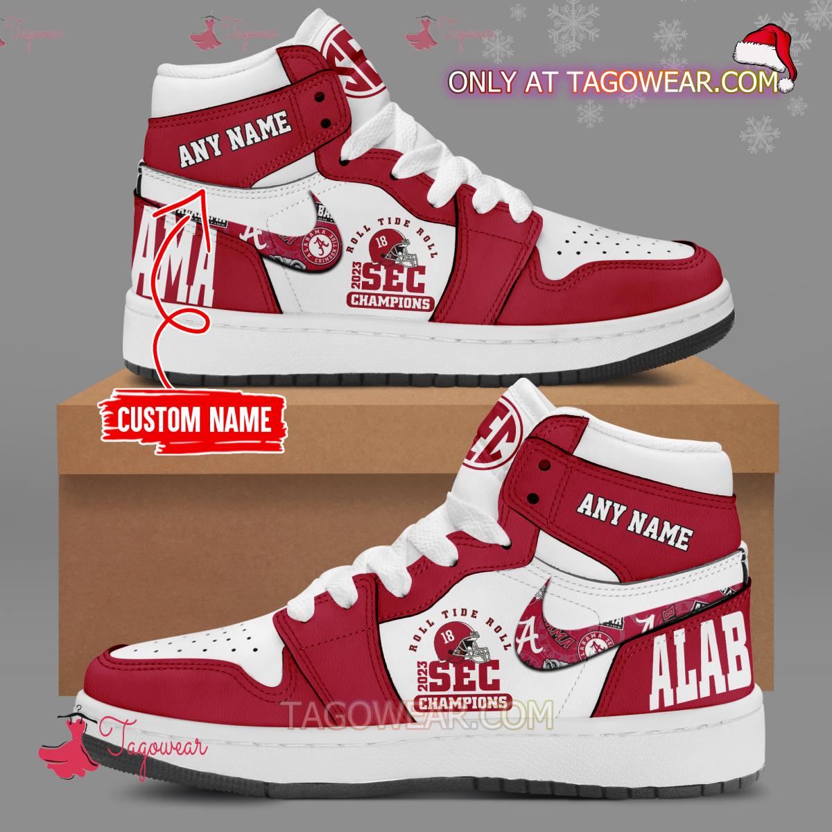 Ideafootwear Alabama Crimson Tide AJ1 High Sneakers Shoes For Men And Women