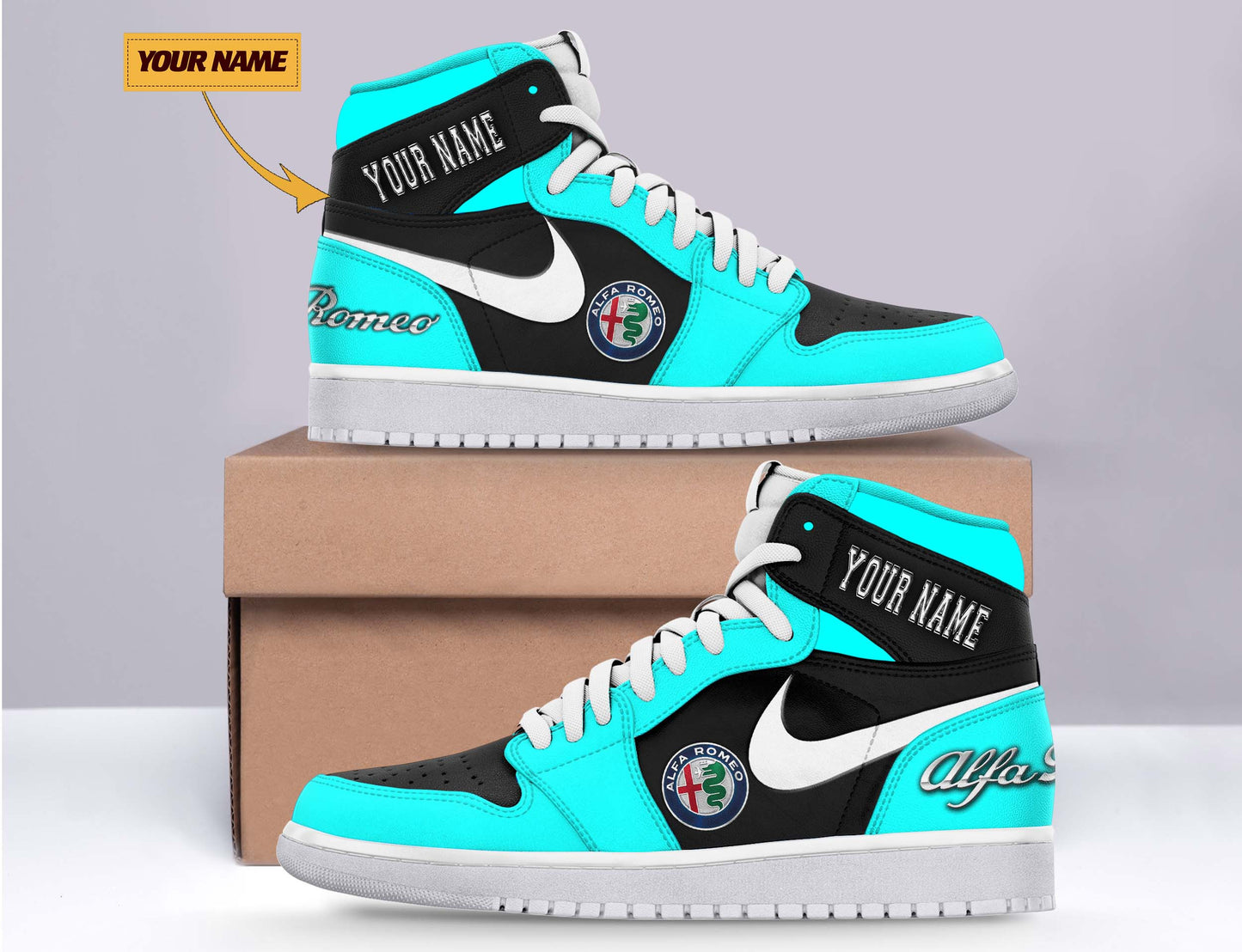 Ideafootwear Alfa Romeo AJ1 High Sneakers Shoes For Men And Women