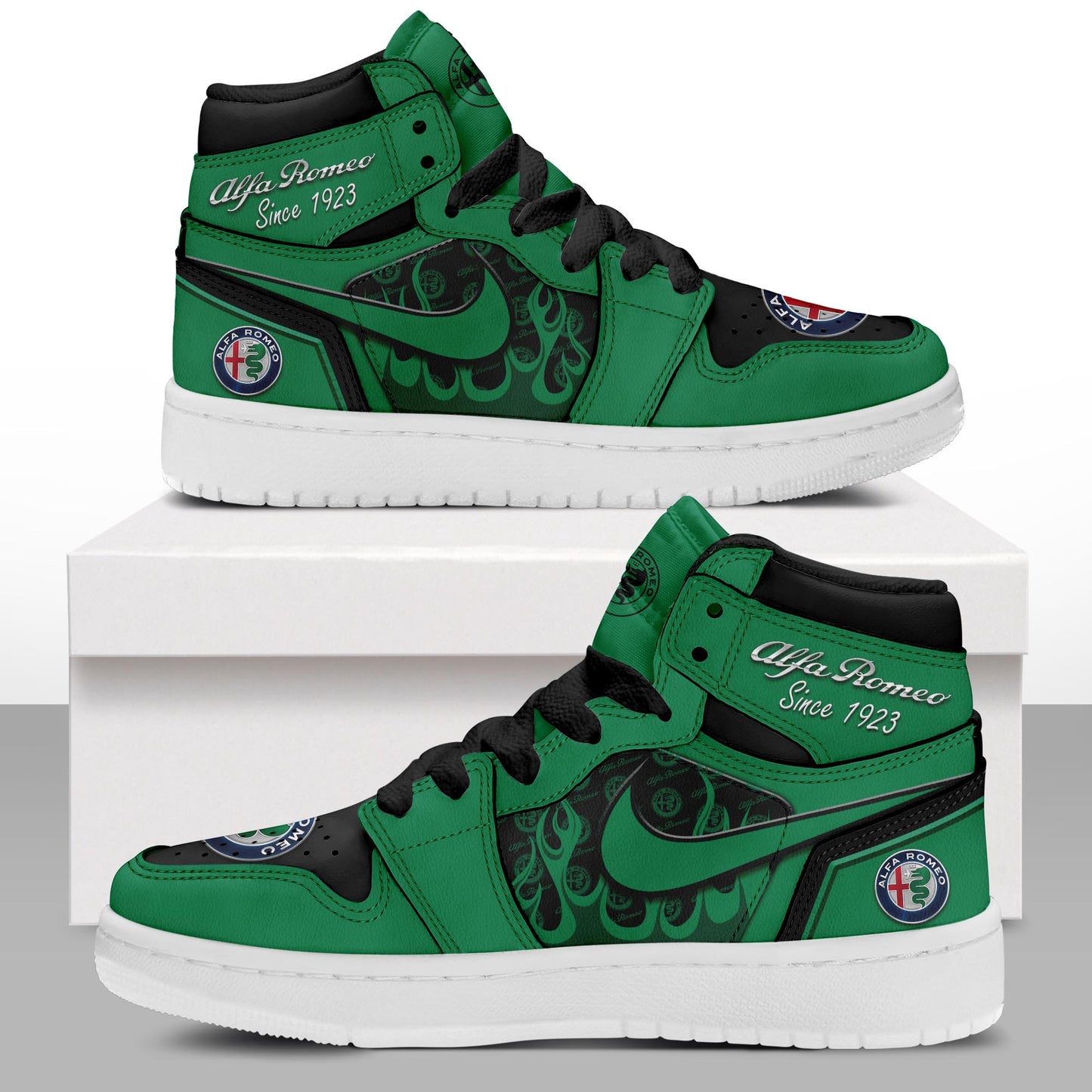Ideafootwear Alfa Romeo AJ1 High Sneakers Shoes For Men And Women