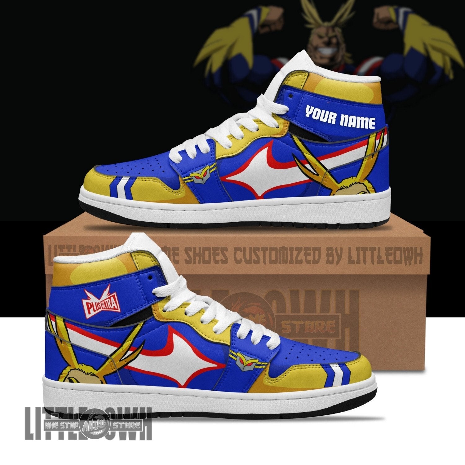 Ideafootwear All Might AJ1 High Sneakers Shoes For Men And Women