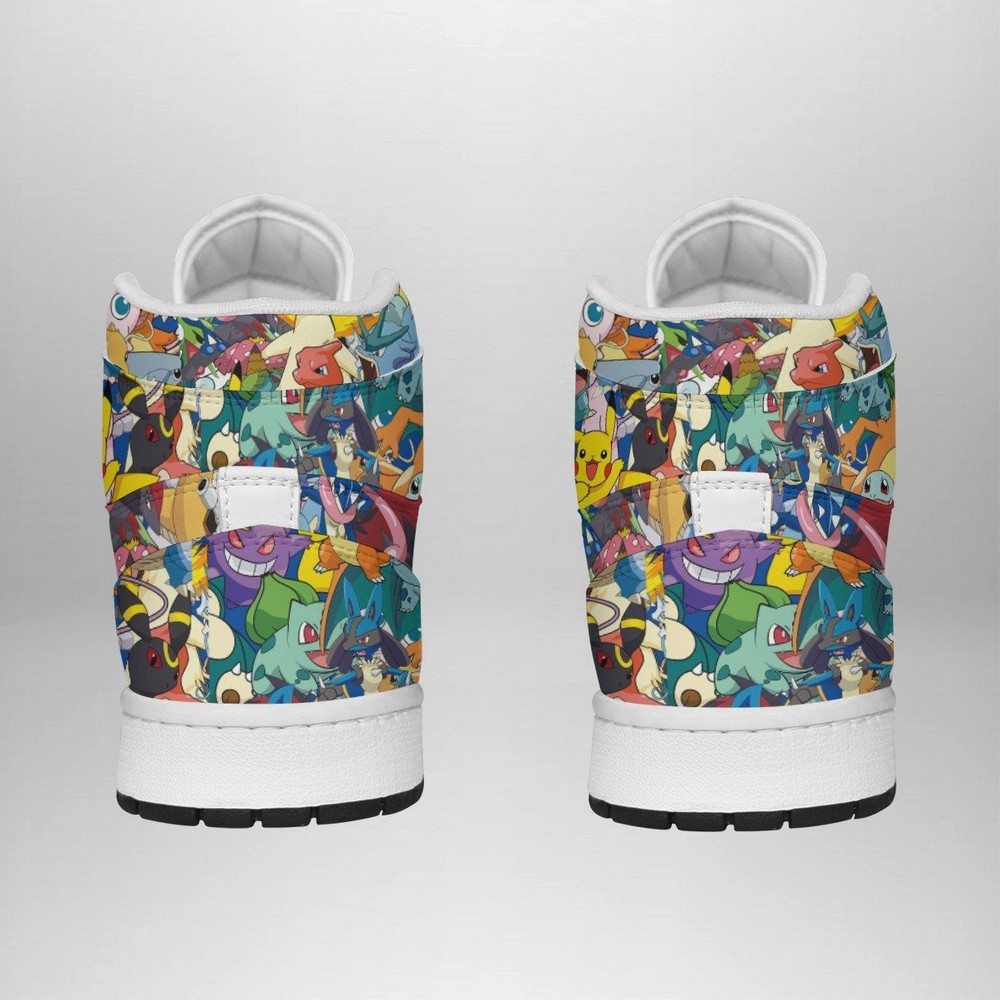 Ideafootwear All Pokemon Pattern AJ1 High Sneakers Shoes For Men And Women