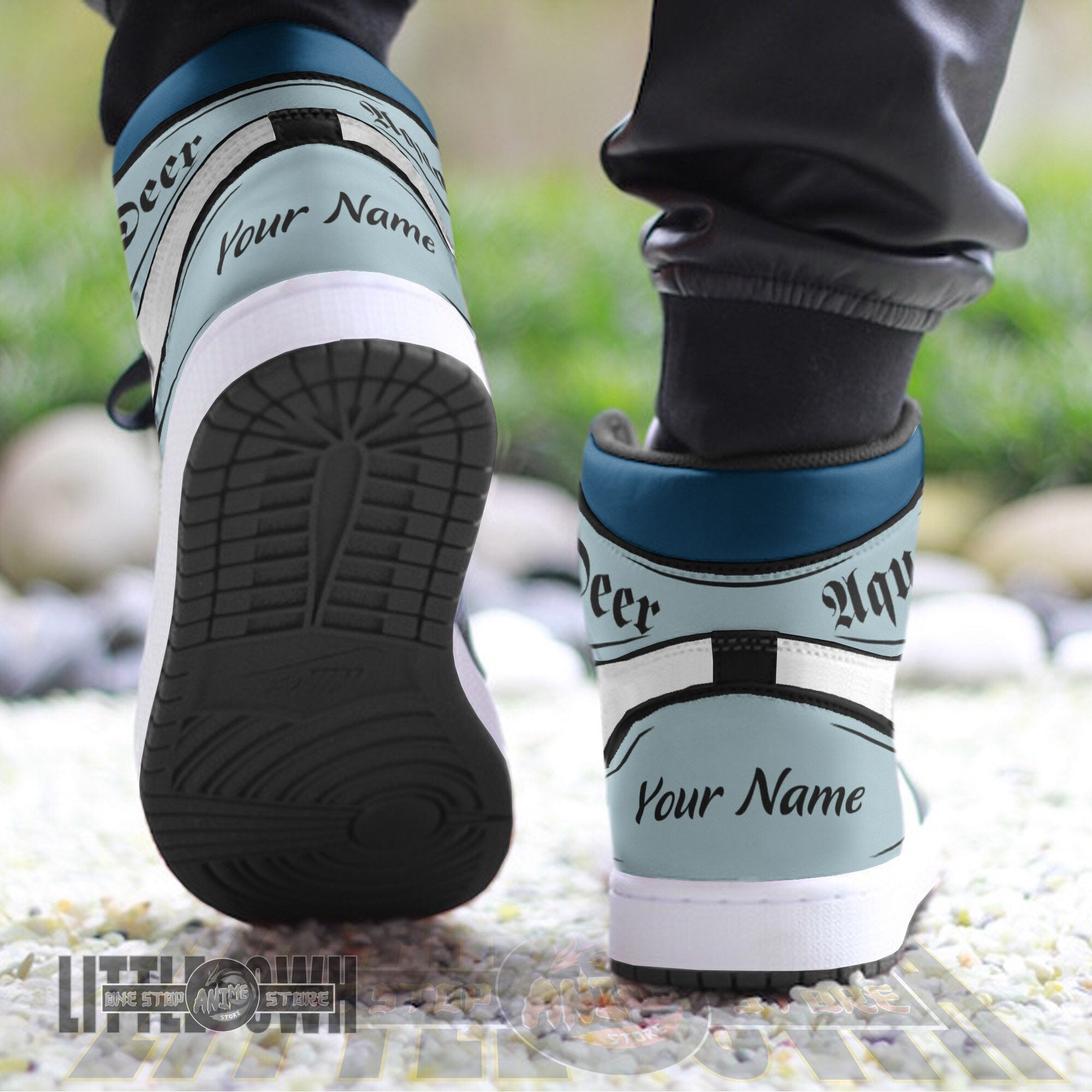 Ideafootwear Aqua Deer AJ1 High Sneakers Shoes For Men And Women