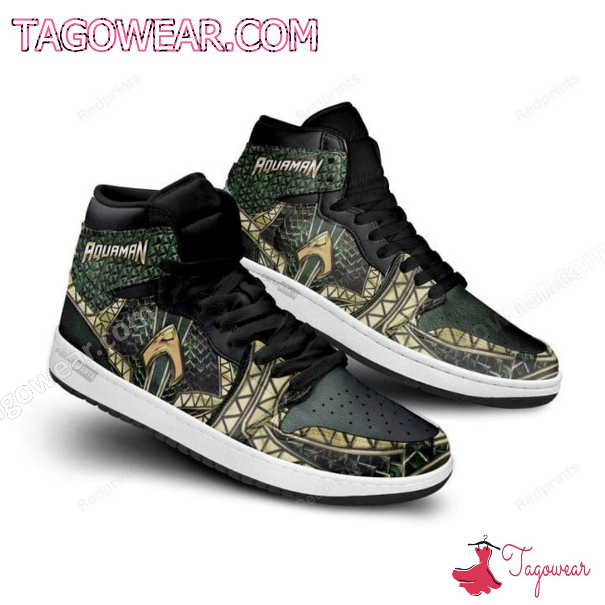 Ideafootwear Aquaman Superhero AJ1 High Sneakers Shoes For Men And Women