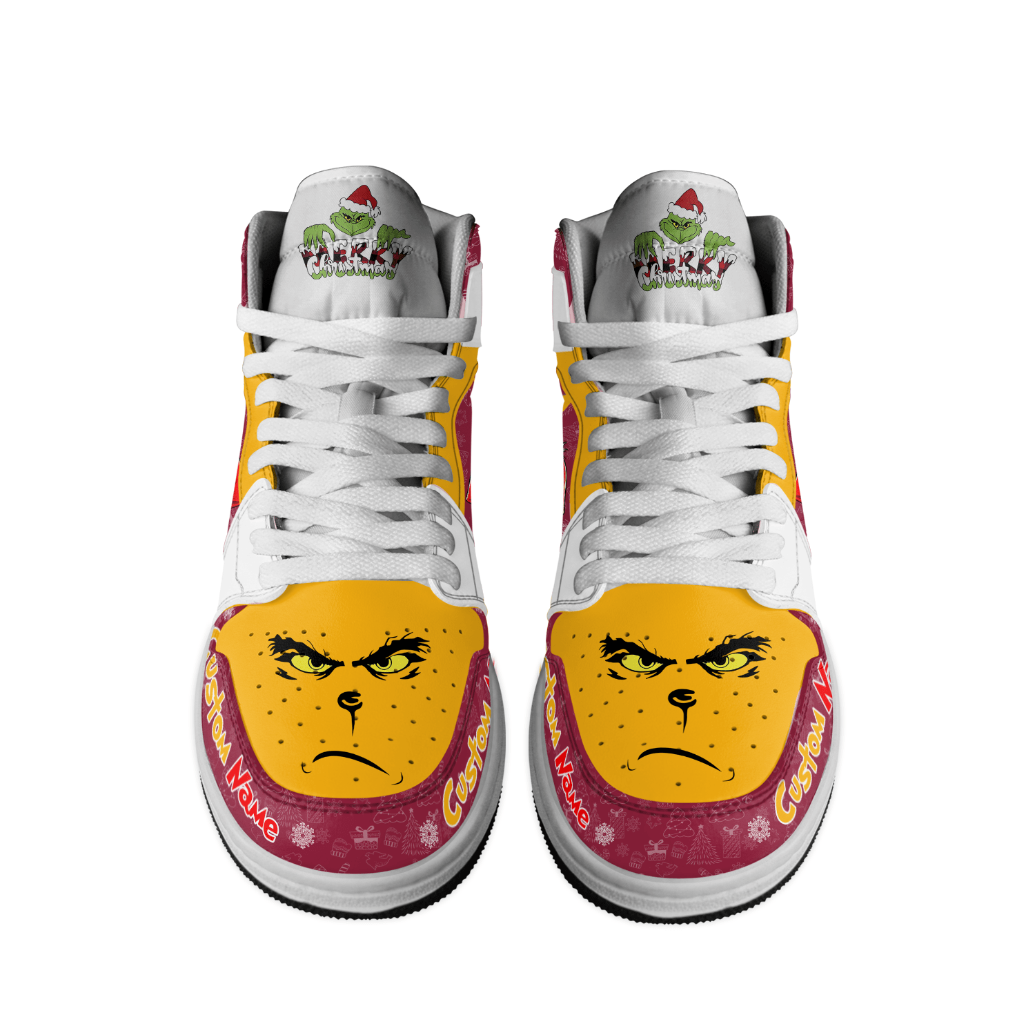 Ideafootwear Arizona Cardinals x The Grinch x Christmas AJ1 High Sneakers Shoes For Men And Women