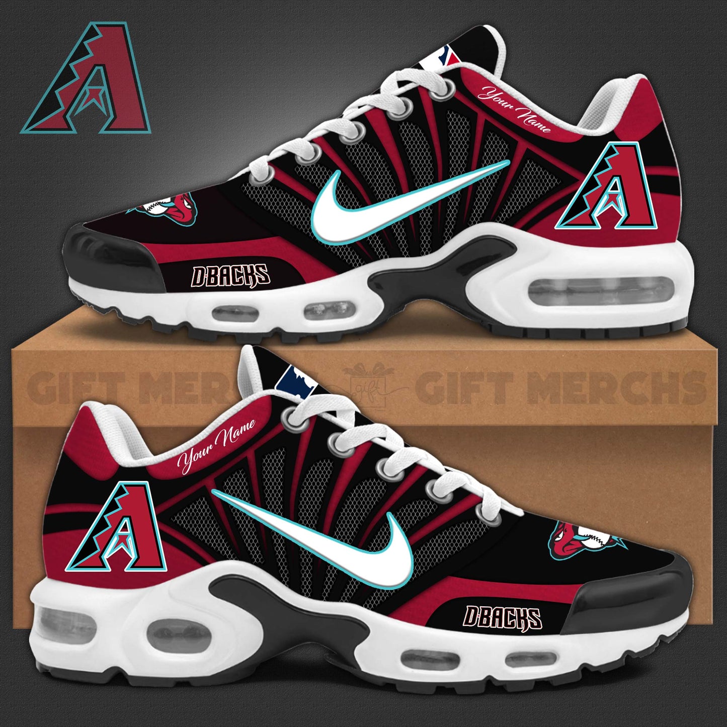 Ideafootwear Arizona Diamondbacks TN Shoes Sneakers For Men And Women
