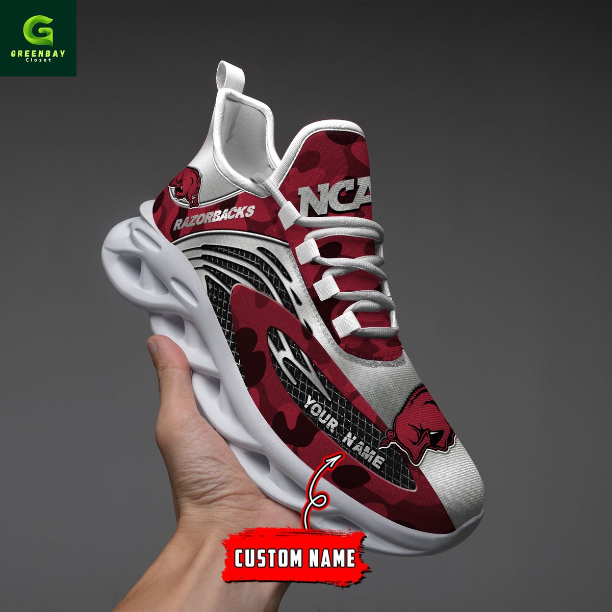 Ideafootwear Arkansas Razorbacks Max Soul Shoes Sneakers For Men And Women