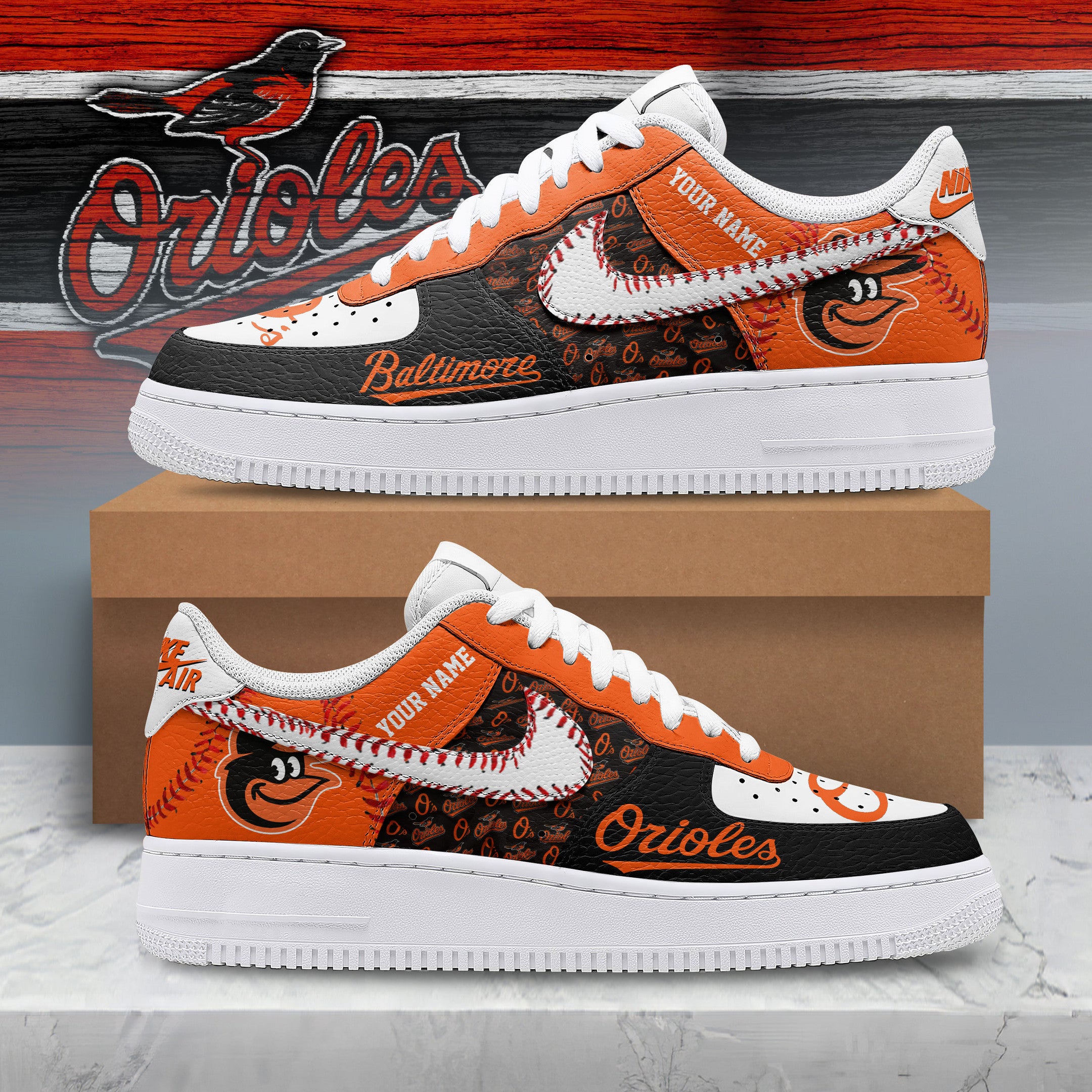Ideafootwear Baltimore Orioles Air Low-Top Sneakers Shoes For Men And Women 2