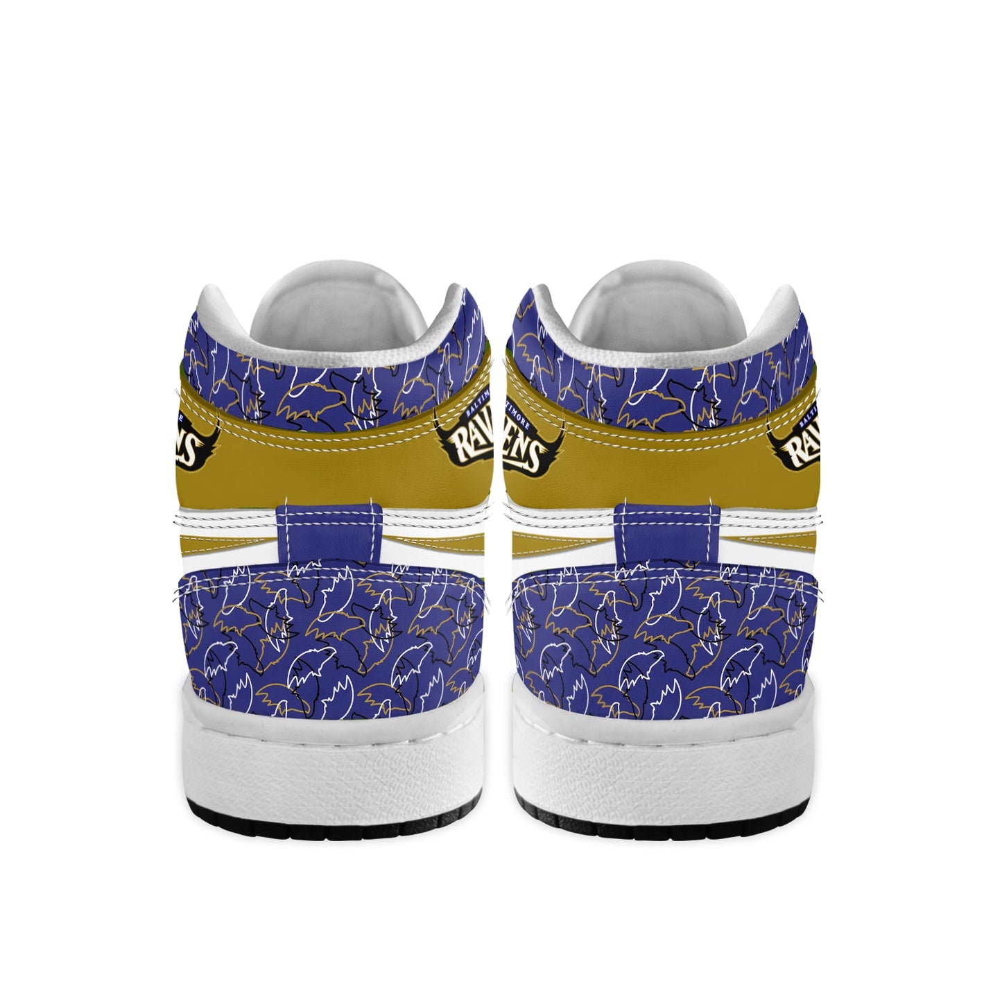 Ideafootwear Baltimore Ravens AJ1 High Sneakers Shoes For Men And Women