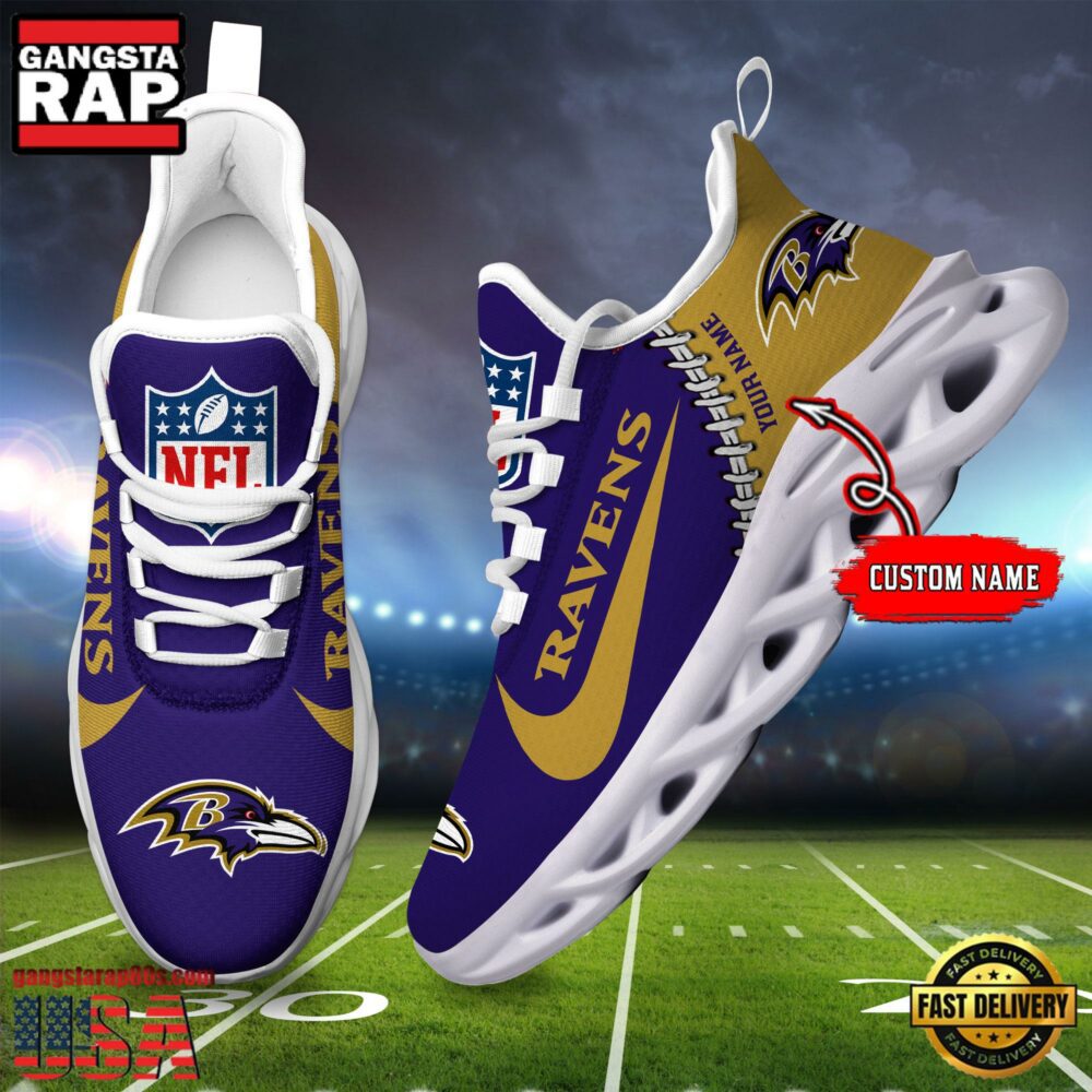 Ideafootwear Baltimore Ravens Max Soul Shoes Sneakers For Men And Women