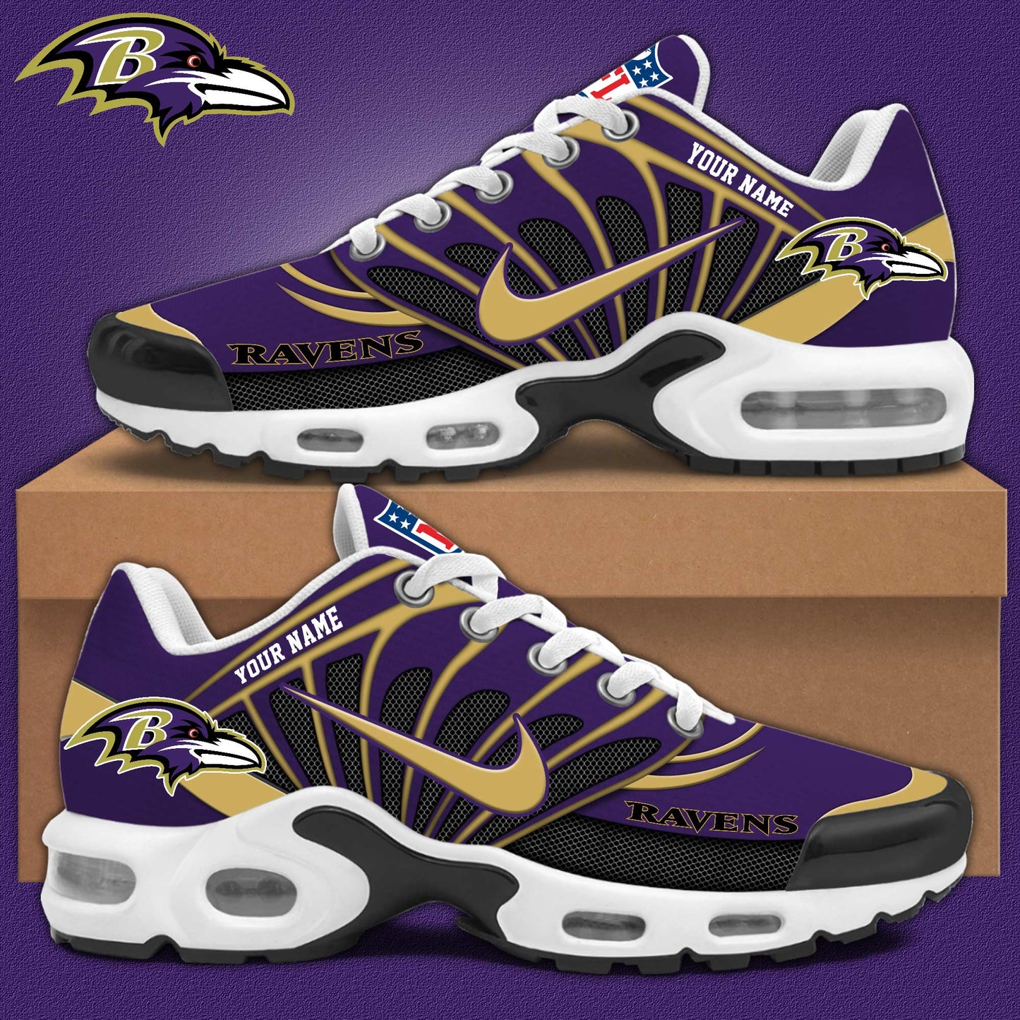 Ideafootwear Baltimore Ravens TN Shoes Sneakers For Men And Women