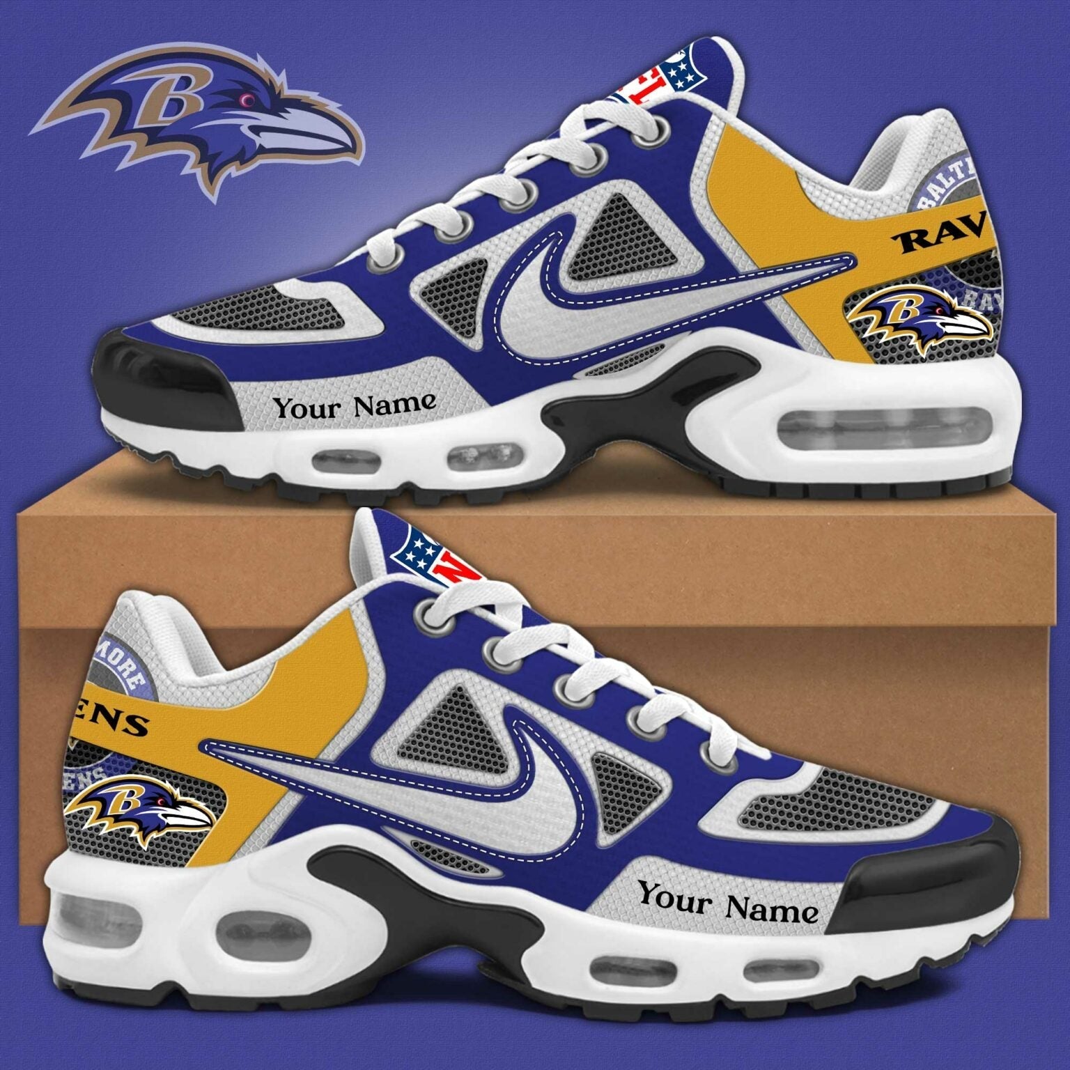 Ideafootwear Baltimore Ravens TN Shoes Sneakers For Men And Women