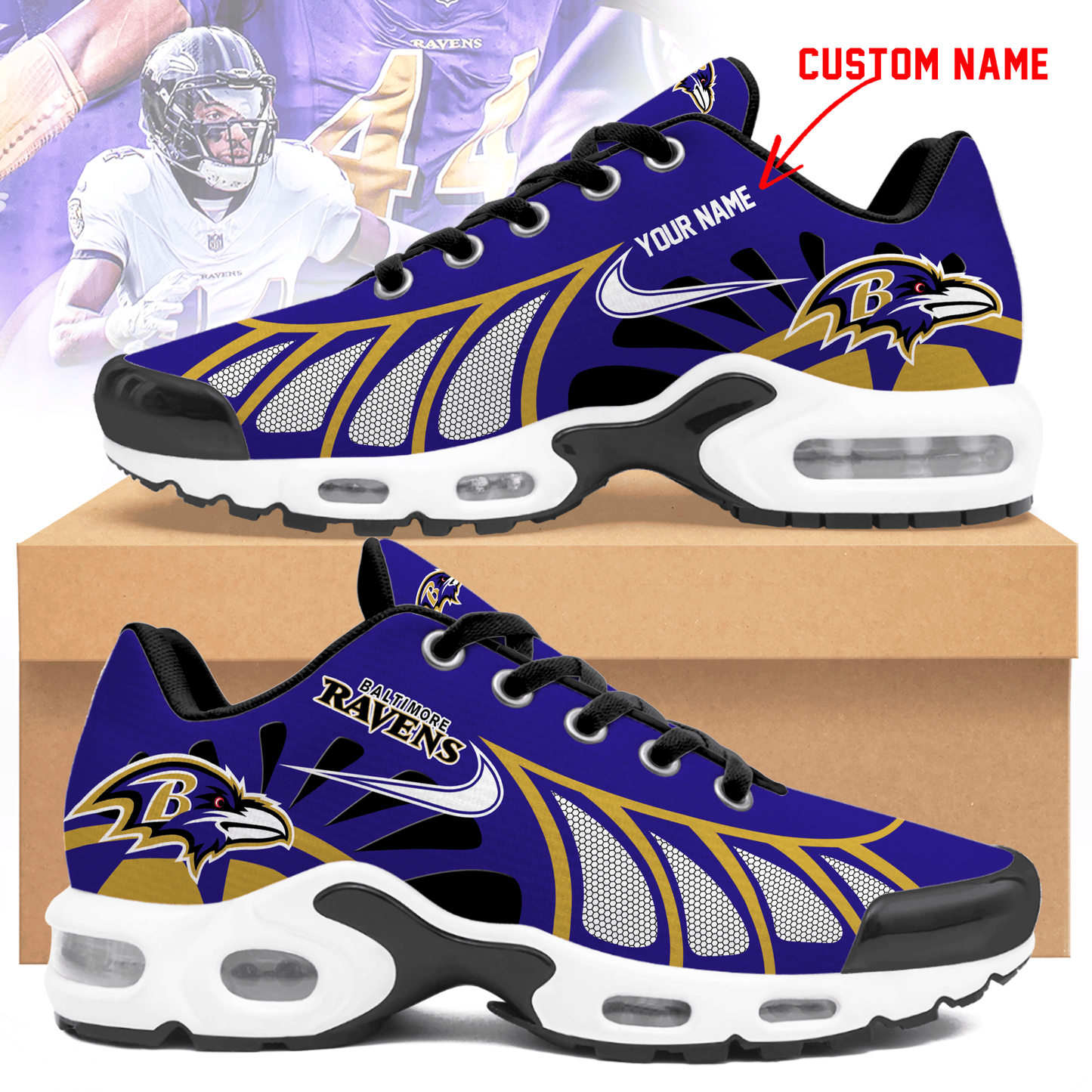 Ideafootwear Baltimore Ravens TN Shoes Sneakers For Men And Women