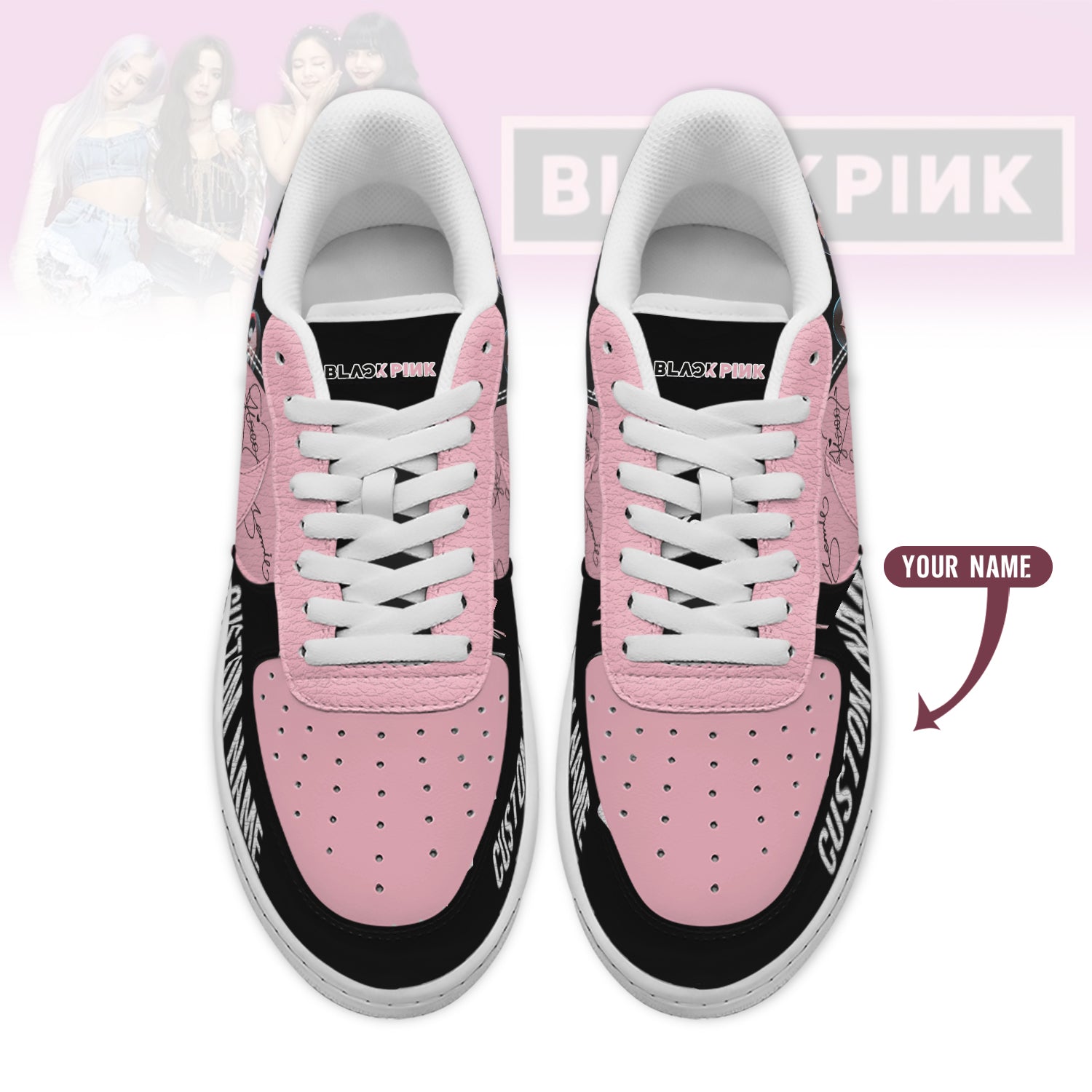 Ideafootwear Blackpink Air Low-Top Sneakers Shoes For Men And Women 2