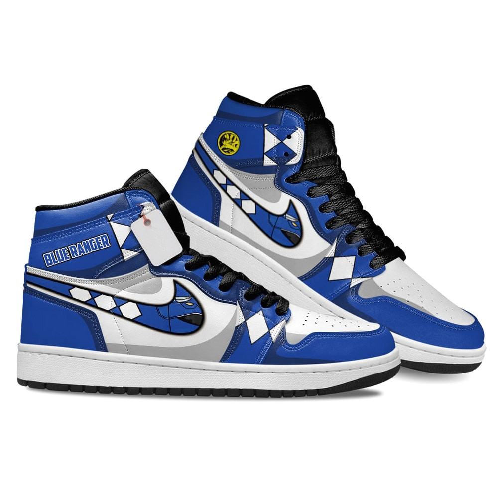 Ideafootwear Blue Ranger AJ1 High Sneakers Shoes For Men And Women