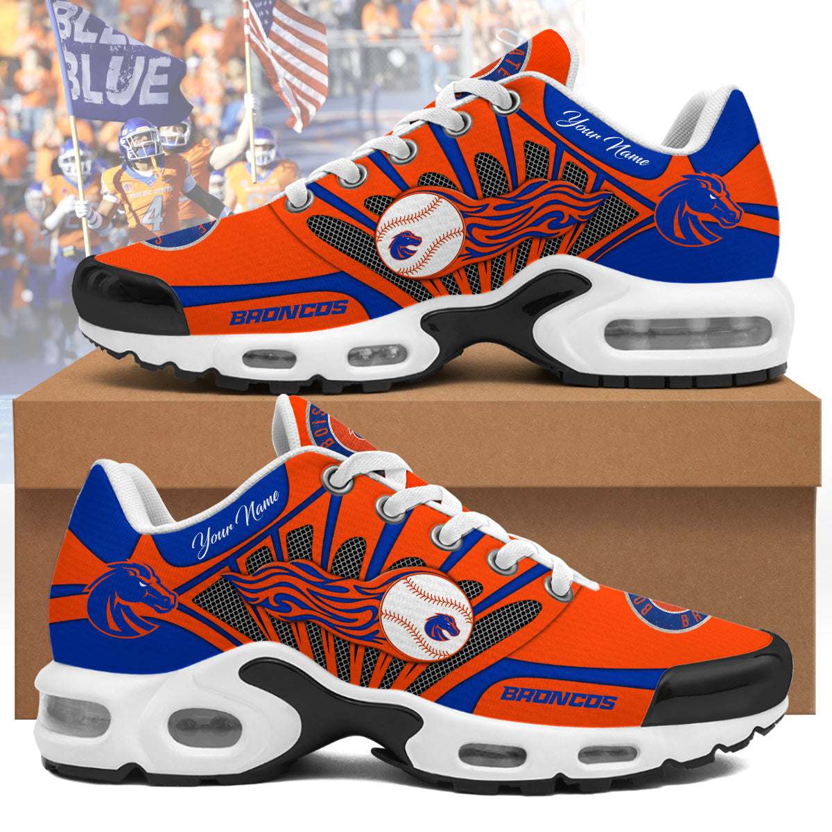 Ideafootwear Boise State Broncos TN Shoes Sneakers For Men And Women