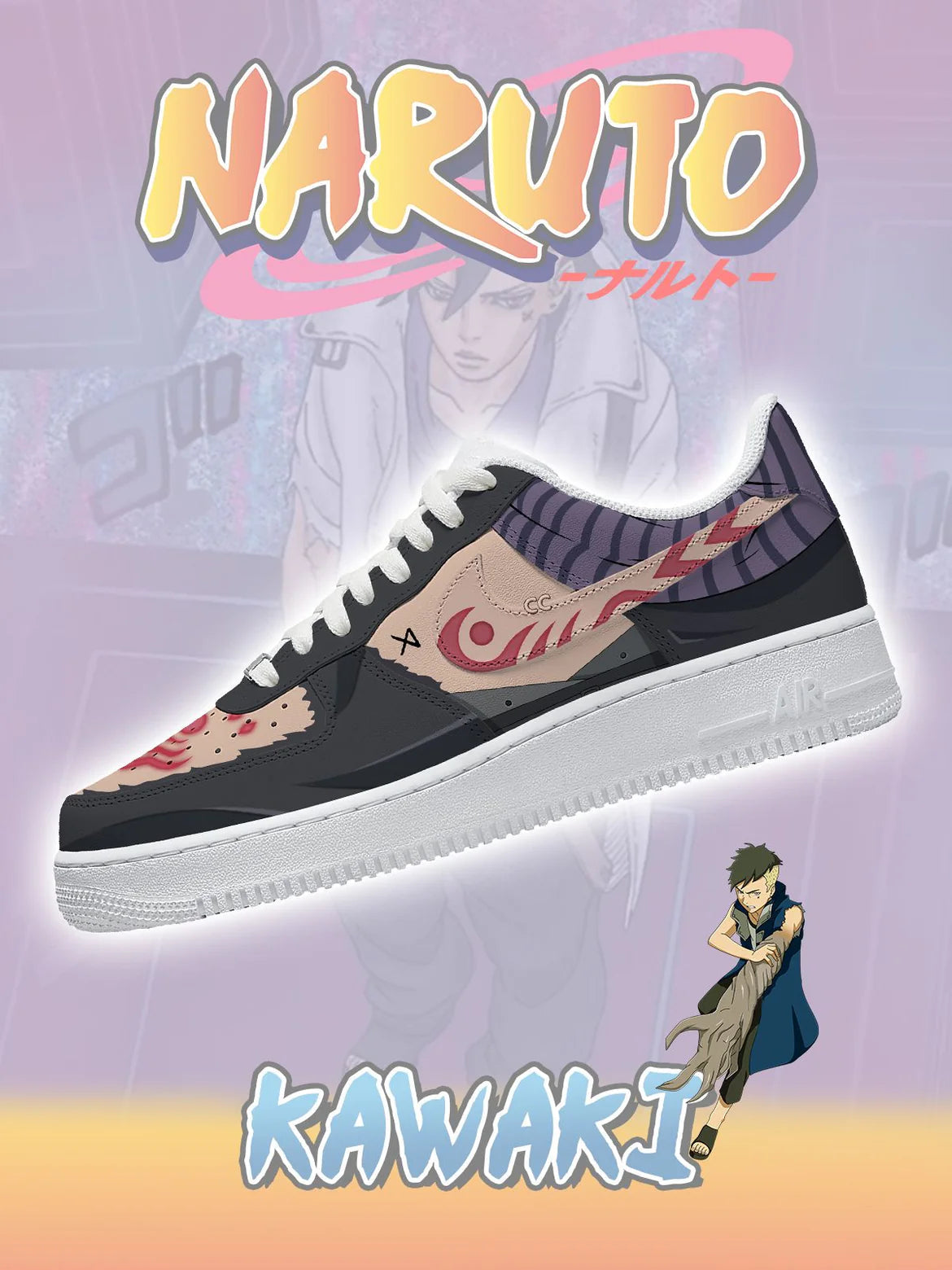 Ideafootwear Boruto Kawaki Air Low-Top Sneakers Shoes For Men And Women 1