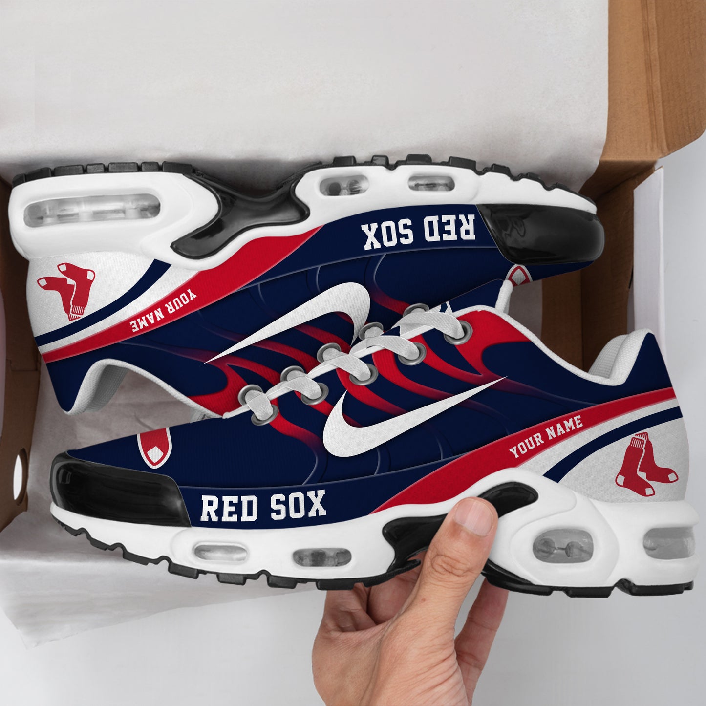 Ideafootwear Boston Red Sox TN Shoes Sneakers For Men And Women