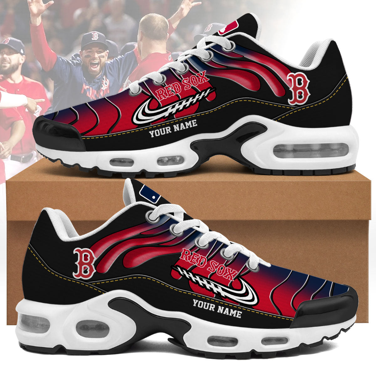 Ideafootwear Boston Red Sox TN Shoes Sneakers For Men And Women