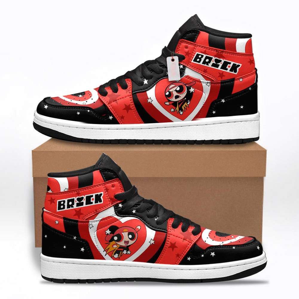Ideafootwear Brick The Powerpuff Girls AJ1 High Sneakers Shoes For Men And Women