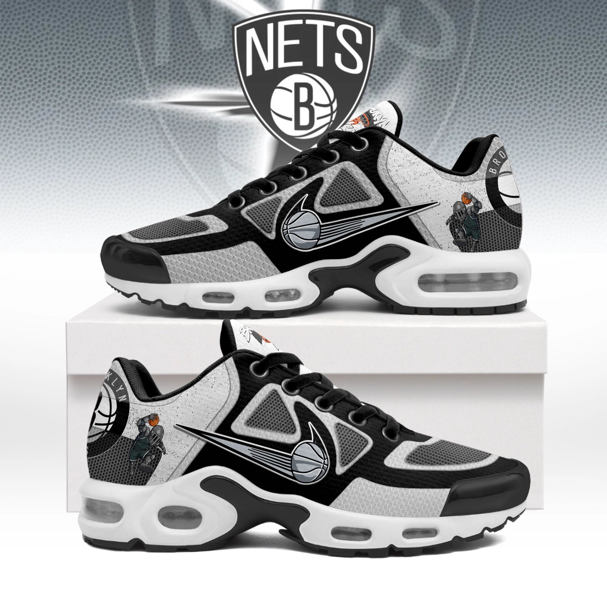 Ideafootwear Brooklyn Nets TN Shoes Sneakers For Men And Women