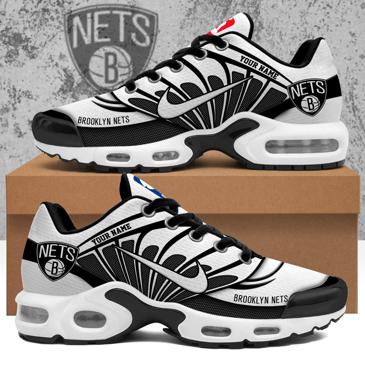 Ideafootwear Brooklyn Nets TN Shoes Sneakers For Men And Women