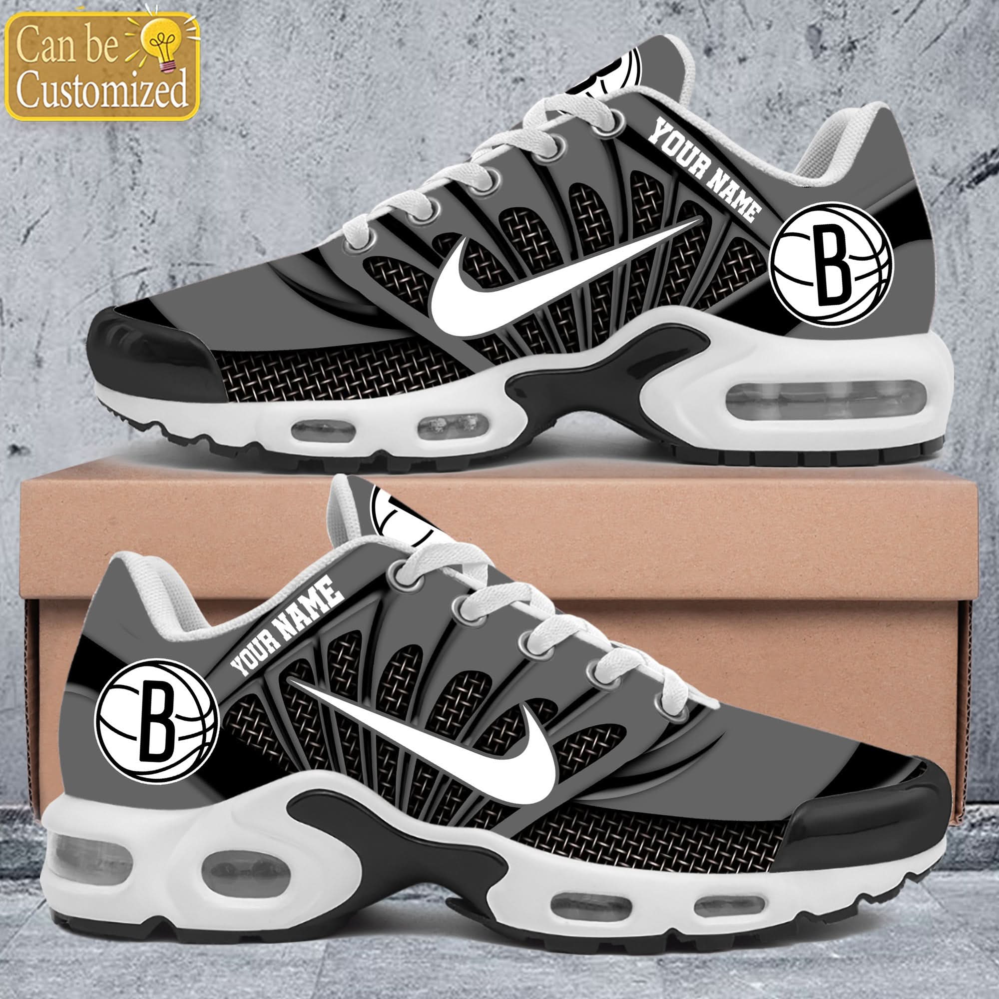 Ideafootwear Brooklyn Nets TN Shoes Sneakers For Men And Women