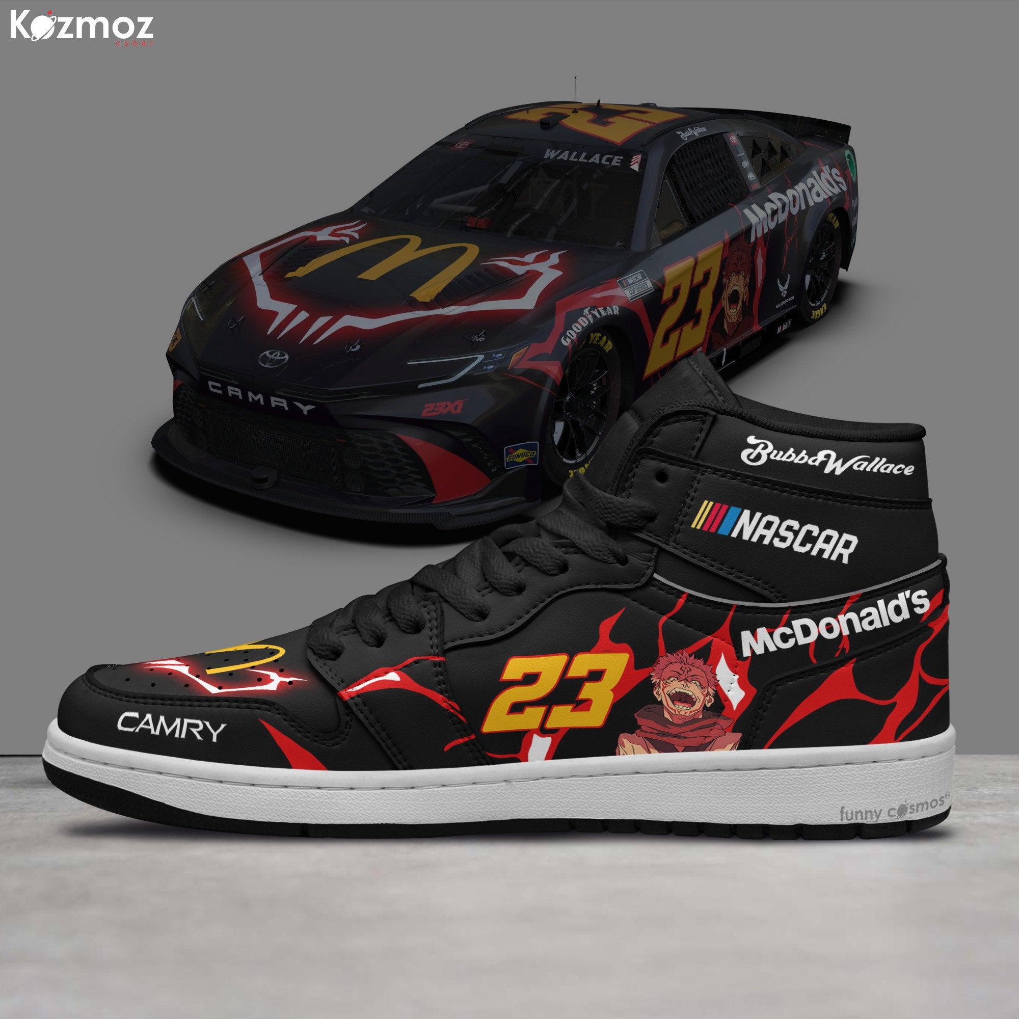 Ideafootwear Bubba Wallace AJ1 High Sneakers Shoes For Men And Women