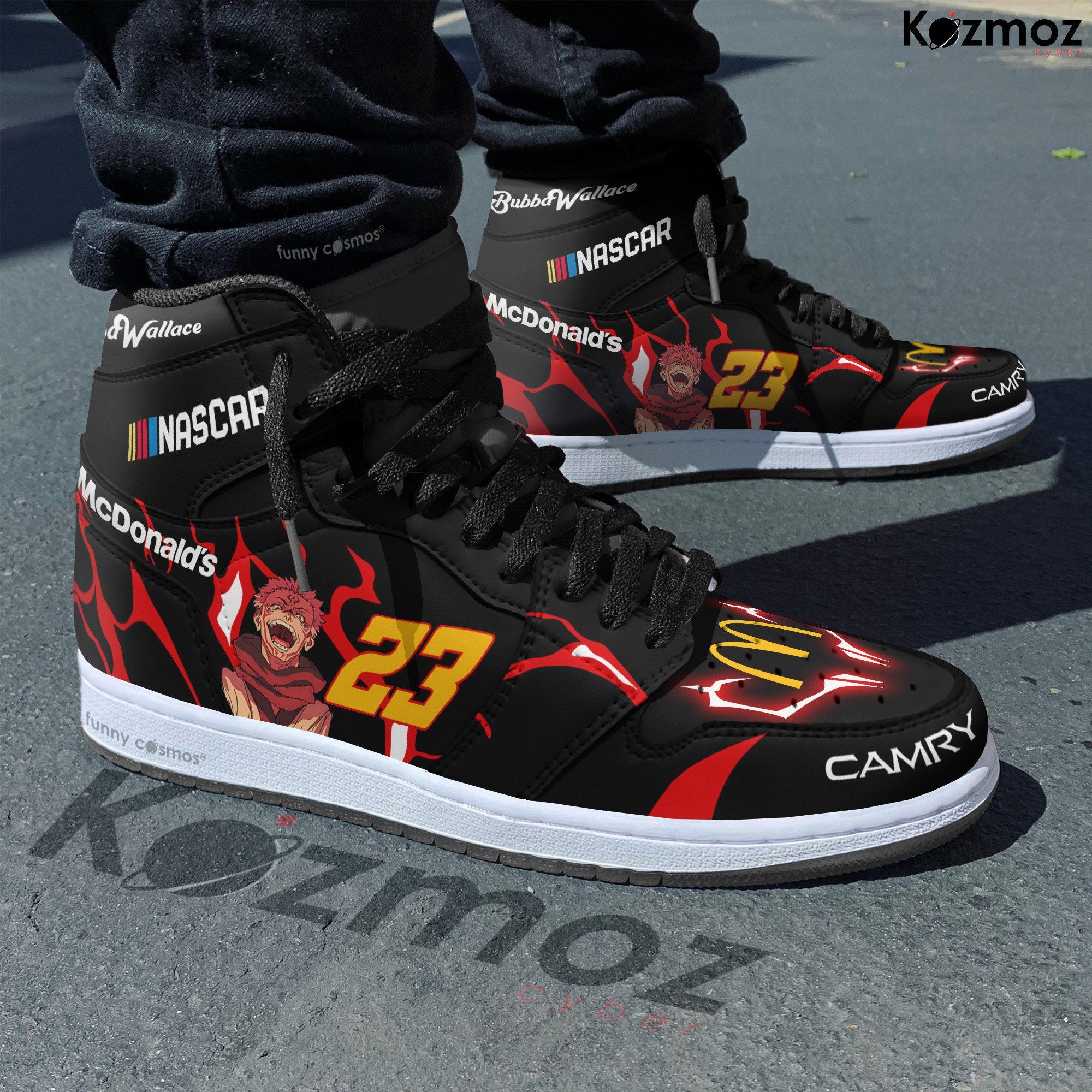 Ideafootwear Bubba Wallace AJ1 High Sneakers Shoes For Men And Women